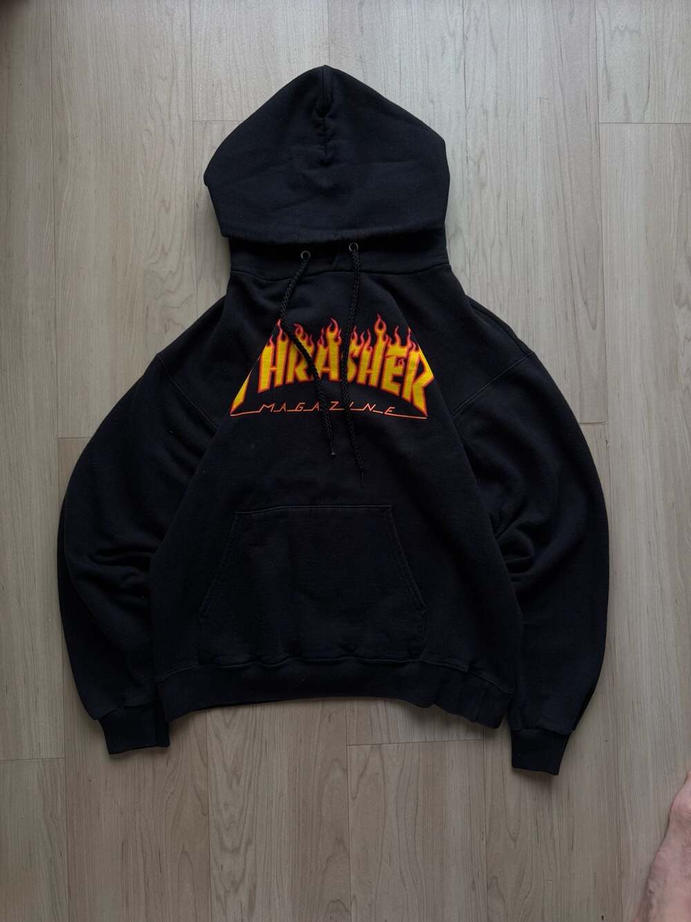 Thrasher Flame Logo Hoodie Black Size S